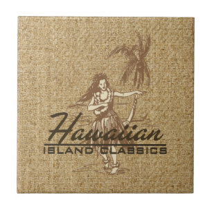 Soporte de baldosas hawaiano Tradewinds Hula Girl