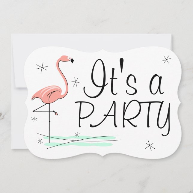Soporte de invitación "Fiesta" de Flamingo Ocean (Anverso)