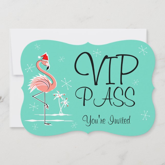 Soporte de invitación "VIP PASS" para navidades Fl (Anverso)