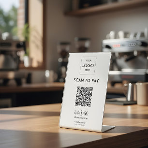 Soporte de señal de código Qr del logotipo de la e