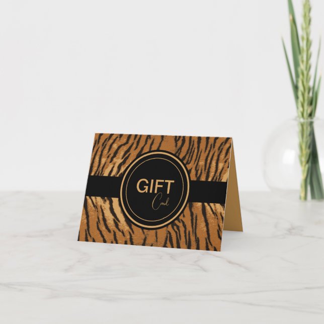 Soporte de tarjeta de regalo de tigre negro y negr (Anverso)