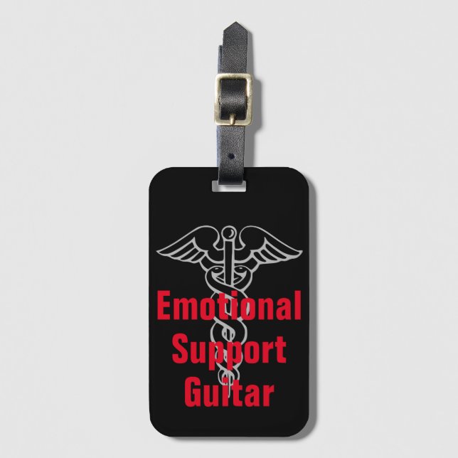 Soporte Emocional Guitarra Funny Etiqueta De Equip (Anverso vertical)