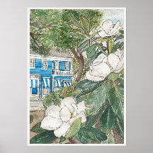 Magnolias en la impresión de los comandantes