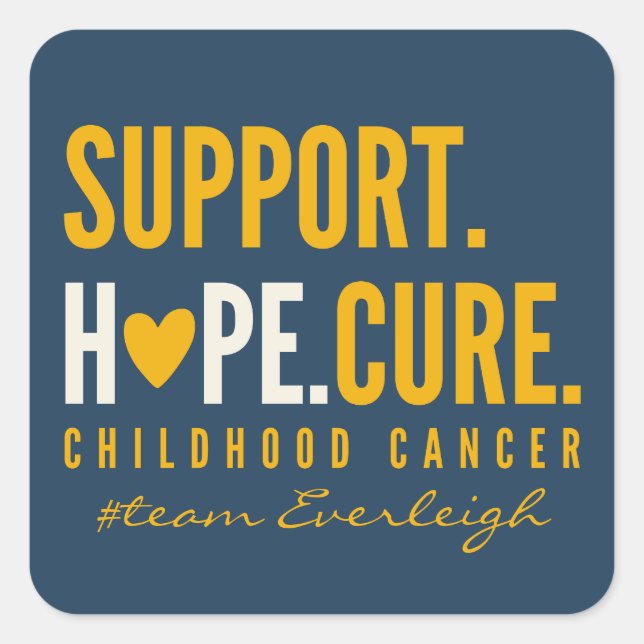 soporte para cáncer infantil Pegatinas de nombres  (Anverso)