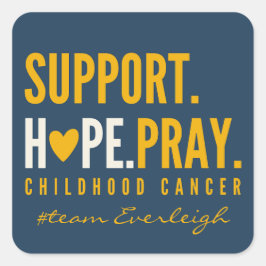 soporte para cáncer infantil Pegatinas de nombres 