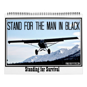 Soporte para el hombre en calendario impreso negro