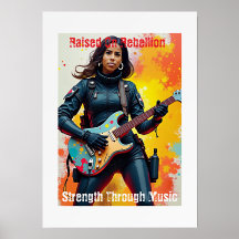 Personalizado Chica arte guitarista Inspirador