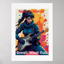 Personalizado Ninja Chica Arte Guitarista Inspirad