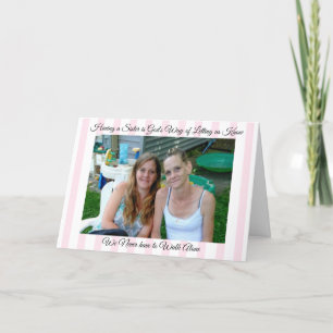 Soporte personalizado para Hermanas y tarjeta de a