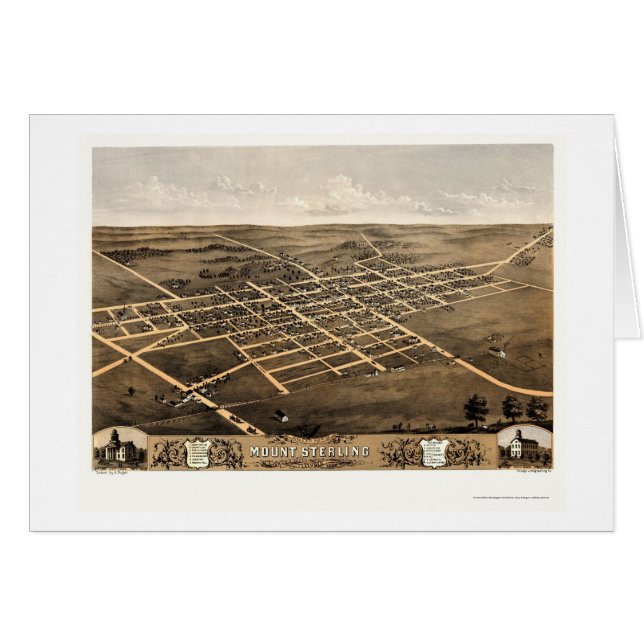 Soporte Sterling, mapa panorámico de IL - 1869 (Anverso (Horizontal))