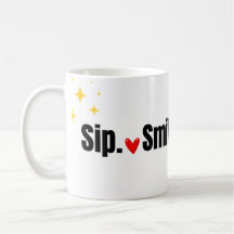 Sorber. Sonreír. Repetir. Taza de café con tipogra