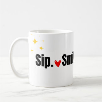 Sorber. Sonreír. Repetir. Taza de café con tipogra