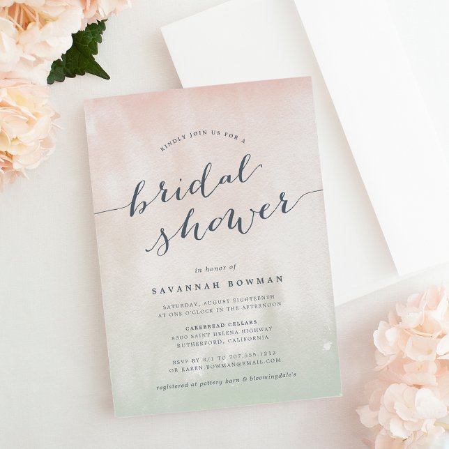 Sorbet Watercolor Pastel Bridal Shower Invitación (Subido por el creador)