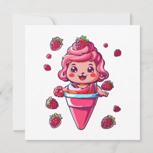 Sorbete de frambuesa Kawaii