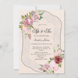 sorbo floral de color burdeos rosa rústico y ver i