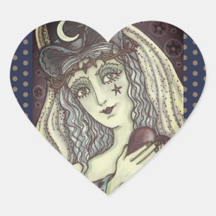 SORCERESS, GÓTICO PEGATINAS DEL CORAZÓN 