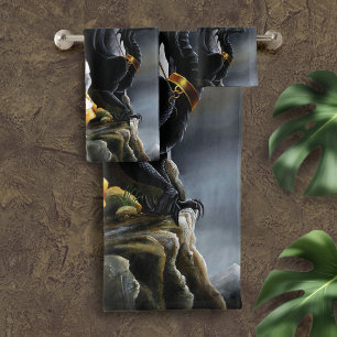 Sordera Dragón negro Fantasía blanco