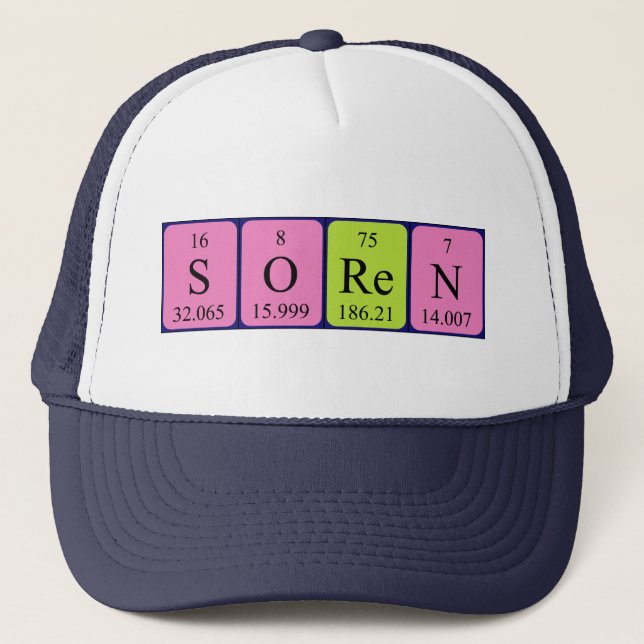 Soren gorra de nombres de tabla periódica (Anverso)