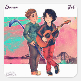 Soren y Jet Pegatina