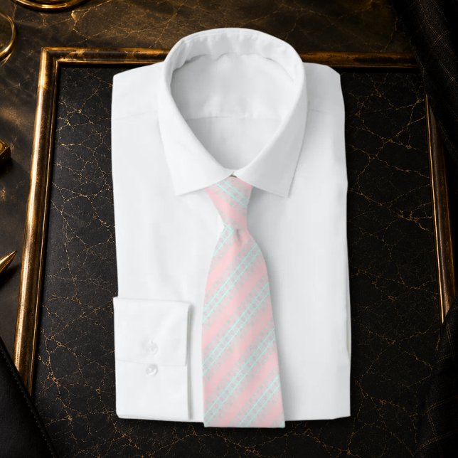 SORIEL – Corbata de boda pastel rosa y menta (Subido por el creador)