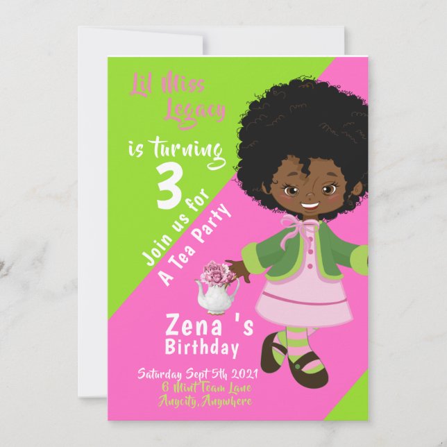 Sorority Sister |Fiesta de té | Cumpleaños heredad (Anverso)