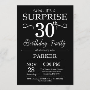 Sorprenda la trigésima invitación del cumpleaños