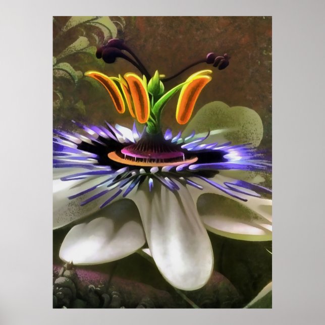 Sorprendente arte abstracto de una flor de pasión (Frente)