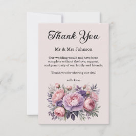 Sorprendente Boda Floral Tarjeta de agradecimiento