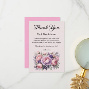Sorprendente Boda Floral Tarjeta de agradecimiento