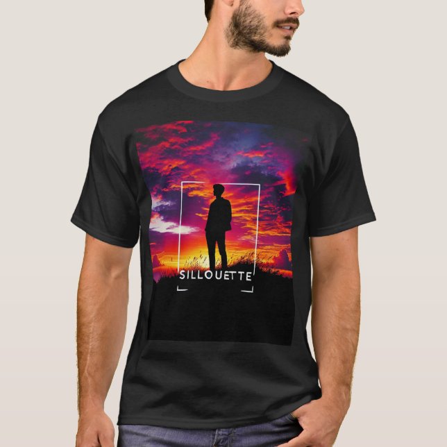 "Sorprendente camiseta de la silueta al atardecer (Anverso)