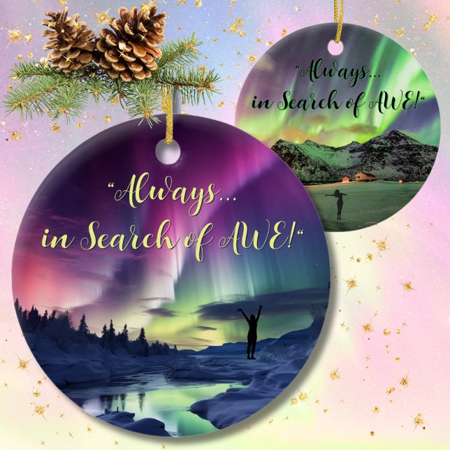 Sorprendente, de dos lados, adorno de Aurora Borea (Aurora Borealis Ornaments. Inexpensive Personalized, Aurora Borealis Gifts. Aurora Borealis Gifts.)