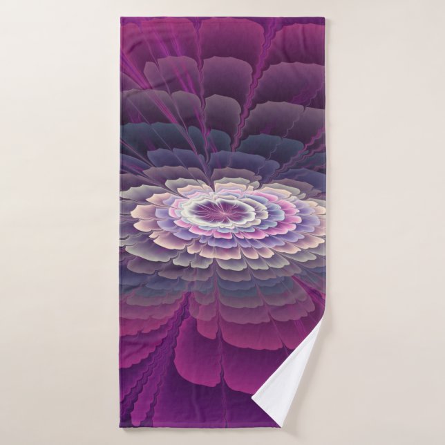 Sorprendente Flor Colorido Resumen Arte Fractal Ro (Toalla de baño)