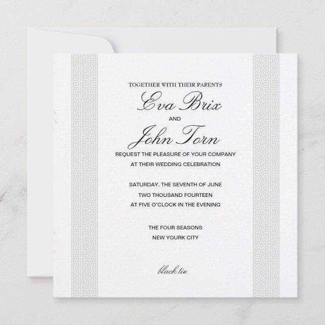 Sorprendente invitación griega boda (Anverso)