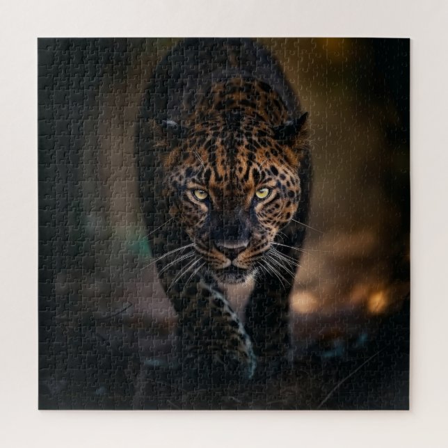 Sorprendente leopardo salvaje 676pcs Rompecabezas (Vertical)