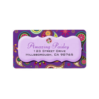 Sorprendente Paisley en Pegatina morado