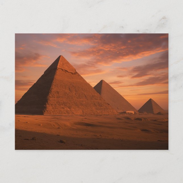 Sorprendente postal egipcia de Pyramids Sunset (Anverso)