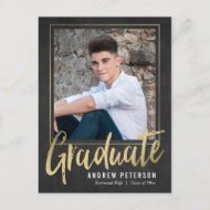 Sorprendente tarjeta postal de graduación de confi
