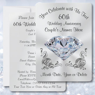 Sorprendentes Invitaciones de Diamante Personaliza