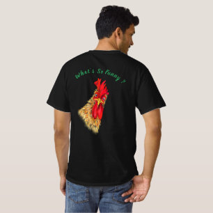 Sorprendida camiseta graciosa de Rooster - texto P