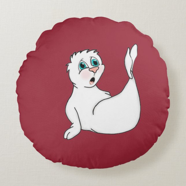 Sorprendido Cojín decorativo de redondeo de foco (Anverso)