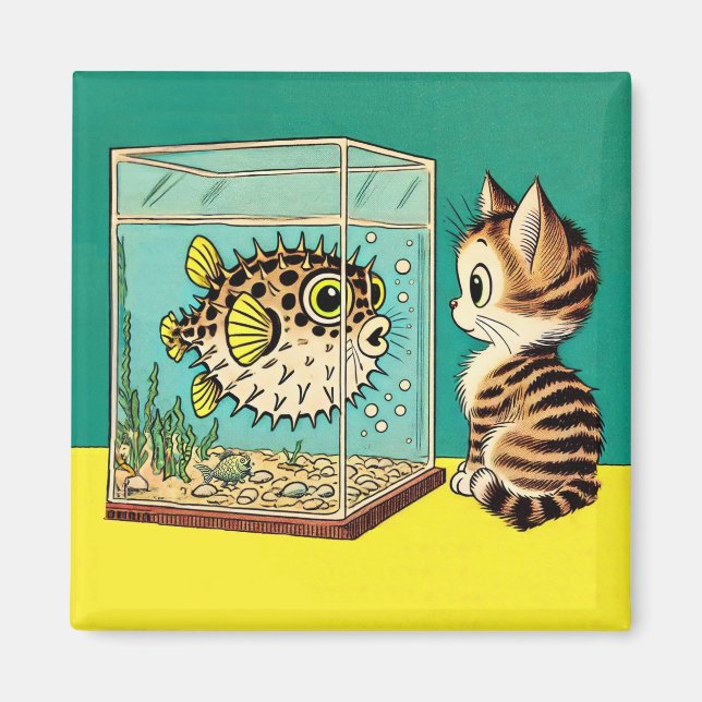 Sorprendido imán de peces de gato y de pez globo (Frente)