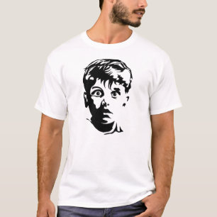 Sorprendido niño esténcil de arte gráfico camiseta