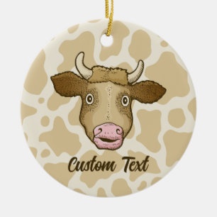 Sorprendido ornamento cerámico de vaca