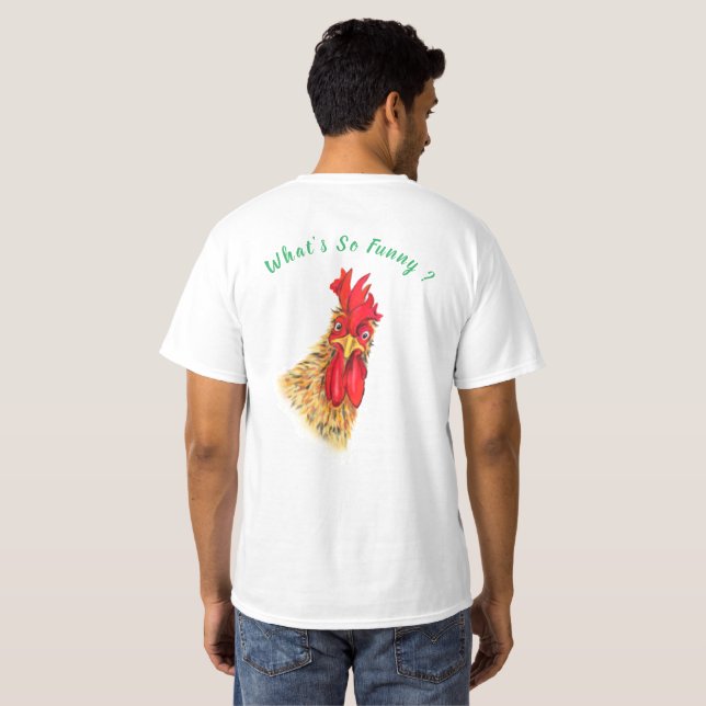 Sorprendido Rooster Gracioso regalo de camiseta -  (Reverso completo)