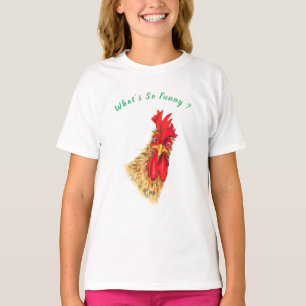 Sorprendido Rooster Jugador Niños Camiseta Gracios