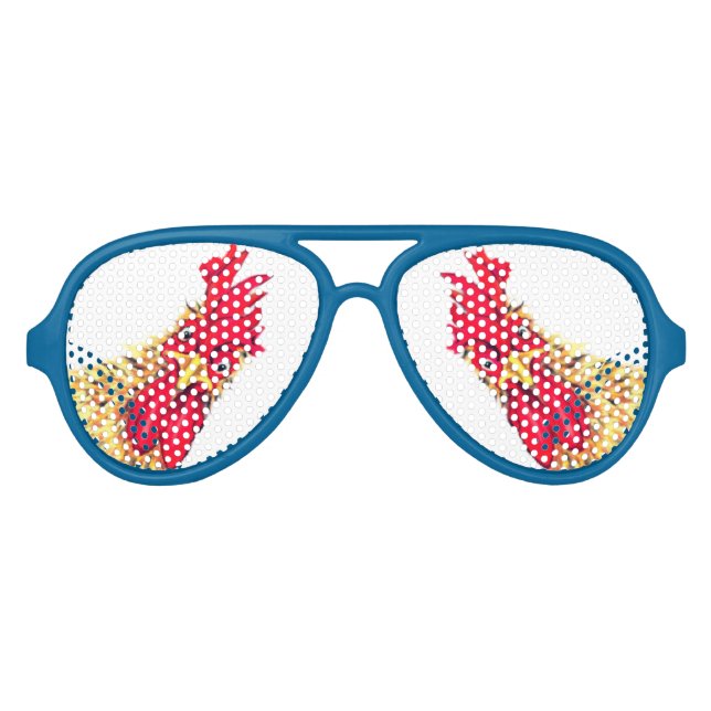 Sorprendidos Rooster Graciosos Gafas De Sol (Anverso)