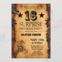 Sorpresa 16.ª invitación de cumpleaños occidental