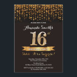 Sorpresa 16 cumpleaños invitación negro y oro<br><div class="desc">Sorpresa 16 cumpleaños invitación. Purpurina negro y oro. Invitación a la fiesta de cumpleaños para adultos. Mujeres o hombres Bday Bash.
Para más personalización,  haga clic en el botón "Personalizar" y utilice nuestra herramienta de diseño para modificar esta plantilla.</div>