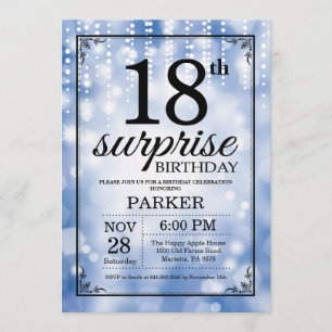Sorpresa 18.ª invitación de cumpleaños Purpurina a