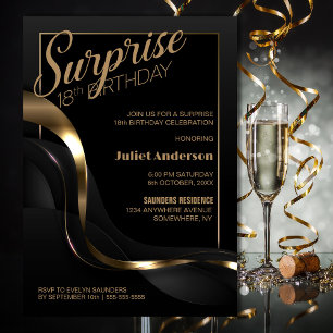 Sorpresa 18 cumpleaños Invitación de la fiesta de 